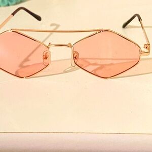 Empyre Retro Pink and Gold Colored Wired Sunglasses